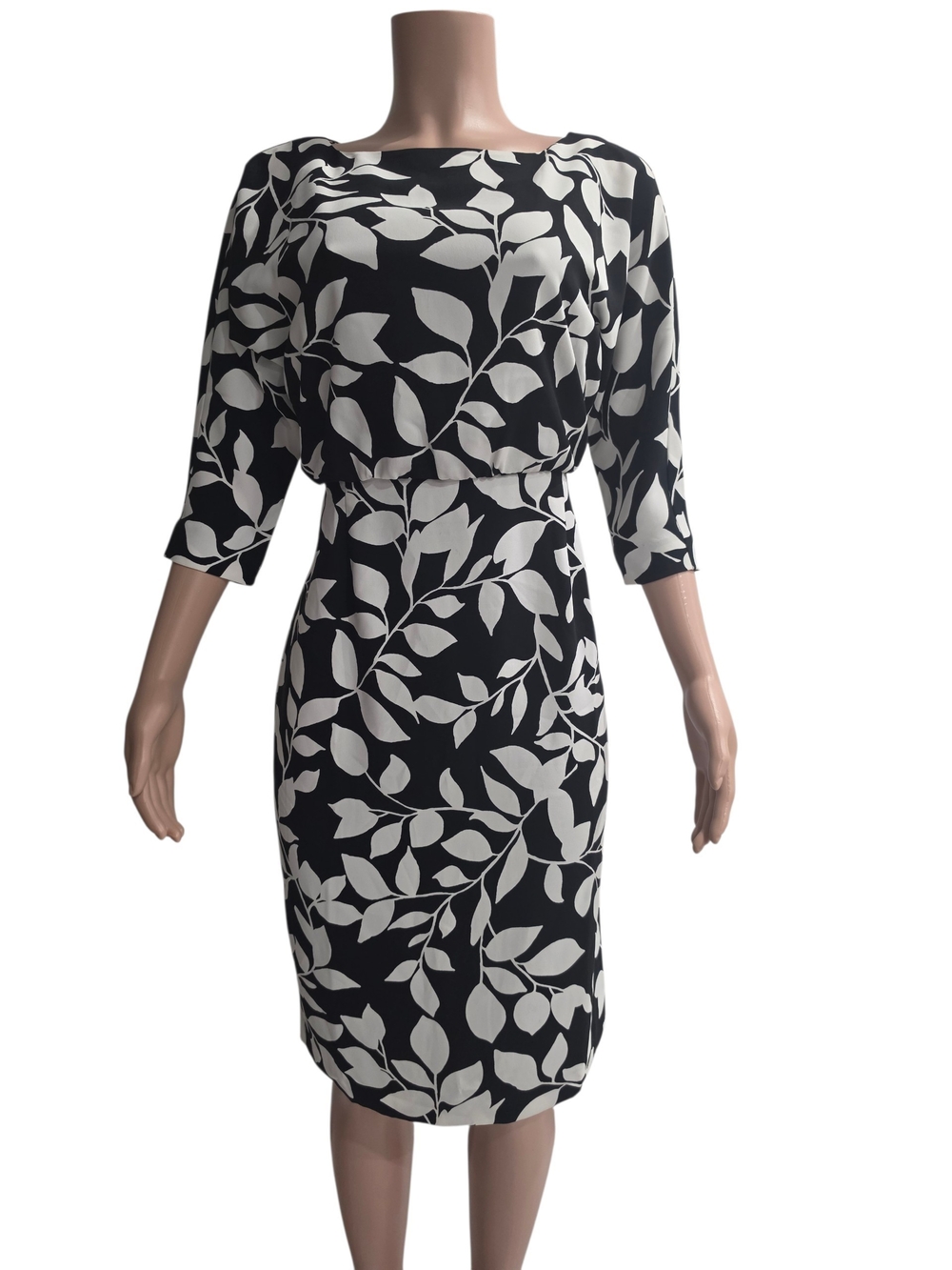 Christian Siriano for J.Jill Black White Floral Dress Size 6 NWT